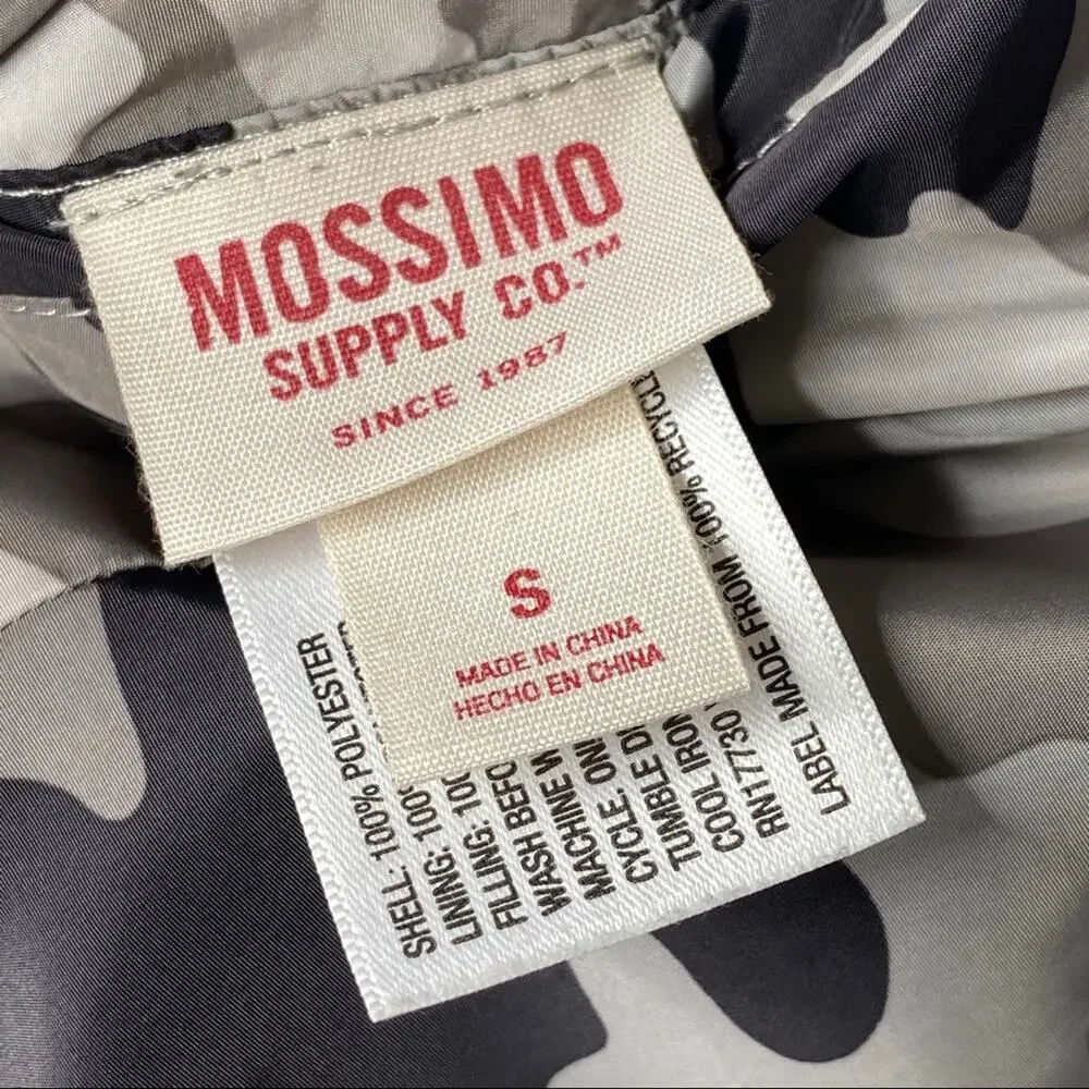 Kids Boys Mossimo Black Reversible White Grey Camouflage Jacket Small